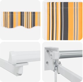 vidaXL Χειροκίνητη αναδιπλούμενη τέντα με LED 3 x 2,5 μ