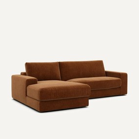 Γωνιακός καναπές από βελούδινο chenille ύφασμα, Skander