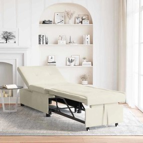 vidaXL Καναπές Κρεβάτι 3 σε 1 Pull-Out Κρεμ Βελούδινος
