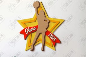 Σετ των 2 Intra απο ξύλο plywood 3mm-4mm πάχος Μαζορέτα σημάδι | Διακόσμηση τοίχου Δίασταση 30x20 cm INTRAFABR-122963049