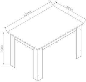 HAZEL Τραπέζι Κουζίνας Ξύλινο Wenge 140x80x75εκ.