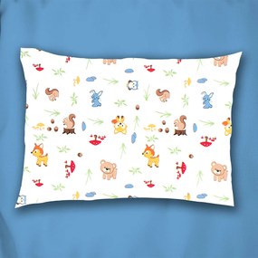 Παιδική Μαξιλαροθήκη (50x70) Dimcol Animals 570 White - Sky Blue