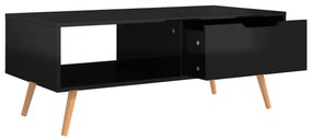 vidaXL Τραπεζάκι Σαλονιού Γυαλιστερό Μαύρο 100x49,5x43 εκ. Επ Ξύλο