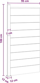 vidaXL Πάνελ Φράχτη 95 x 186 εκ. WPC και Αλουμίνιο Γκρι