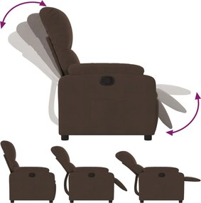 vidaXL Πολυθρόνα Ανακλινόμενη Καφέ Ύφασμα Μικροϊνών