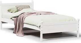 vidaXL Σκελετός Κρεβ. Χωρίς Στρώμα Λευκό 75x190 εκ Μασίφ Πεύκο