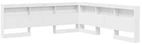 vidaXL Κεφαλάρι Αποθήκης με ράφι Λευκό 180 cm Επεξεργασμένο ξύλο