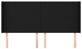 Κεφαλάρι με Πτερύγια Μαύρο 203x16x118/128 εκ. Υφασμάτινο 3119324