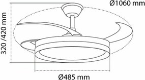 Ανεμιστήρας Οροφής CristalRecord EVO RETRAC Λευκό 72 W