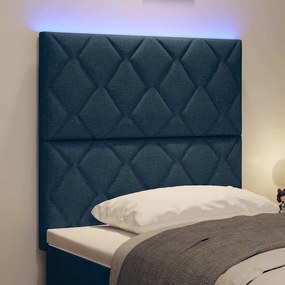 vidaXL LED κεφαλάρι Μπλε 100 cm ύφασμα