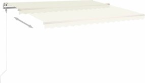 vidaXL Τέντα Συρόμενη Αυτόματη Κρεμ 400 x 350 εκ.