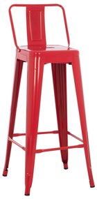Σκαμπό μπάρ με πλάτη Melita-Pro Μεταλλικό Κόκκινο 42x42x100Υ εκ. 42x42x100 εκ.