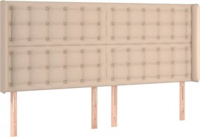 vidaXL Κρεβάτι Boxspring Στρώμα&amp;LED Καπουτσίνο 200x200 εκ. Συνθ. Δέρμα