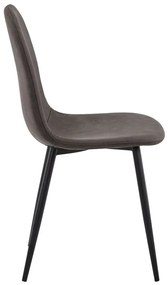 CELINA Καρέκλα Μέταλλο Βαφή Μαύρο, Ύφασμα Suede Γκρι 45x54x85cm