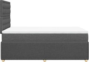 vidaXL Κρεβάτι Boxspring με Στρώμα Σκούρο Γκρι 120x200 εκ. Υφασμάτινο