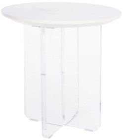 Intrahome ΤΡΑΠΕΖΙ ΣΑΛΟΝΙΟΥ CASABLANCACRYLON .01 RUSTENBURG ΛΕΥΚΟ ΜΑΡΜΑΡΟ-ΑΚΡΥΛΙΚΟ ΠΟΔΙ Φ40x41Υεκ. intraho-1714269