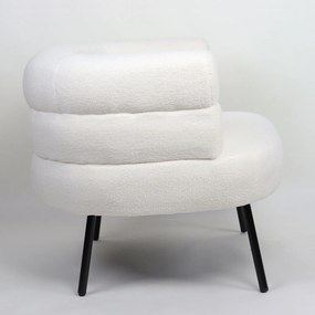 Πολυθρόνα ArteLibre CEREN Λευκό Ύφασμα/Μέταλλο/Ξύλο 87x80x70cm