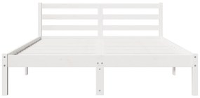 vidaXL Κρεβάτι με Κεφαλάρι Λευκό 160x220 εκ. Μασίφ Ξύλο Πεύκου