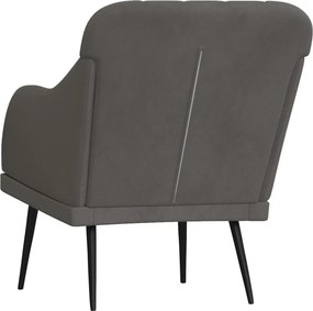vidaXL Πολυθρόνα Σκούρο Γκρι 63x76x80 εκ. Βελούδινη