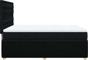 vidaXL Κρεβάτι Boxspring με Στρώμα Μαύρο 140x200 εκ. Υφασμάτινο