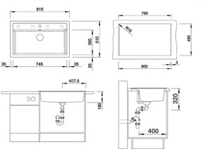 Blanco Dalago 8 - Νεροχύτης Κουζίνας Γρανίτη 81,5x51 - White
