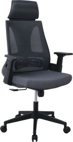 BF8750 Πολυθρόνα Γραφείου Διευθυντή, Mesh Γκρι, Ύφασμα Γκρι   1τμχ