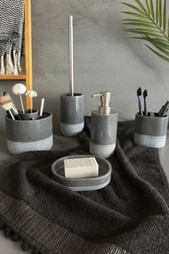 Σετ μπάνιου 5 τεμαχίων από πολυρεσίνη σε γκρι χρώμα Γκρι