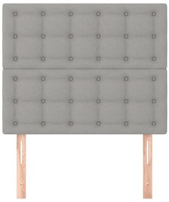 vidaXL Κεφαλάρια Κρεβατιού 2 τεμ.Αν. Γκρι 100x5x78/88 εκ. Υφασμάτινο