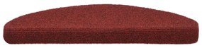 Πατάκια Σκάλας Αυτοκόλ. 5 τεμ. Κόκκινο 65x21x4 εκ. Βελονιασμένα - Κόκκινο