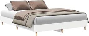 vidaXL Σκελετός Κρεβατιού 2 τμχ. Λευκό 152 x 203 cm Επεξεργασμένο Ξύλο