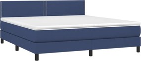 vidaXL Κρεβάτι Boxspring με Στρώμα &amp; LED Μπλε 180x200 εκ. Υφασμάτινο