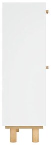 Παπουτσοθήκη Λευκή 52x25x80 εκ Επεξεργασμένο Ξύλο&amp;Φυσικό Ρατάν - Λευκό