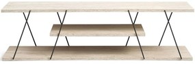 Έπιπλο Τηλεόρασης Canaz 854KLN3087 120x30x33cm Travertine Beige-Black