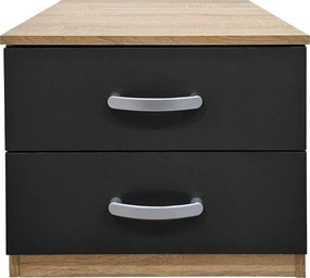 Κομοδίνο Athos pakoworld σε sonoma-ανθρακί απόχρωση 48x40x41.5εκ
