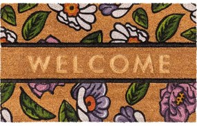 Πατάκι Εισόδου Ruco Style Welcome Flowers Centre 009 45x75cm Beige-Multi Sdim 45X75