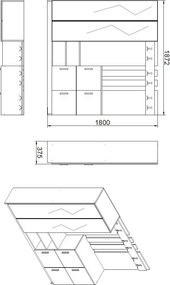 Έπιπλο Εισόδου Πεύκο Atlantic / Λευκό DD9 187,2x37,5x180