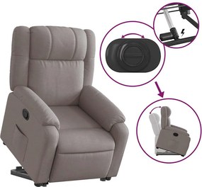 vidaXL Πολυθρόνα Ανακλινόμενη με Ανύψωση Χρώμα Taupe Υφασμάτινη