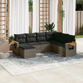 vidaXL Patio Sofa Set 7-θέσια Grey
