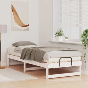 vidaXL Σκελετός Κρεβατιού Λευκό 80 x 210 cm Στερεά ξυλεία πεύκου