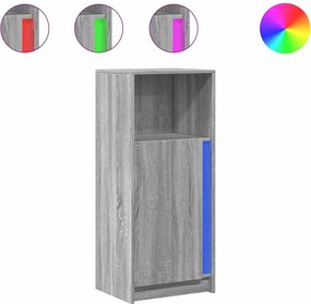 vidaXL Ντουλάπι με Φώτα LED Γκρι Sonoma 42,5x34x100 εκ Επεξ. Ξύλο