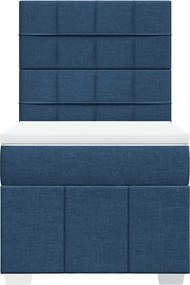 vidaXL Κρεβάτι Boxspring με Στρώμα Μπλε 100 x 200 εκ. Υφασμάτινο