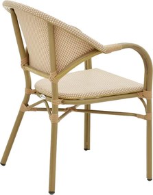 Πολυθρόνα Elyza pakoworld φυσικό αλουμίνιο-μπεζ textilene 57x62x84εκ