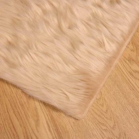 vidaXL Χαλί από τεχνητό πρόβειο δέρμα TAFALLA Μπεζ 240 x 240 cm