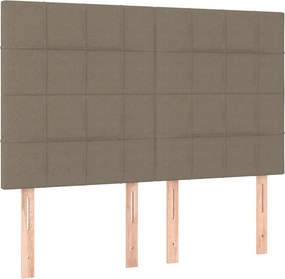 vidaXL Κρεβάτι Boxspring με Στρώμα Taupe 140x200 εκ. Υφασμάτινο