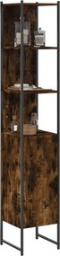 vidaXL Ντουλάπι Μπάνιου Καπνιστή Δρυς 33x33x185,5 εκ. Επεξεργ. Ξύλο