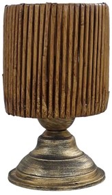 Φωτιστικό Επιτραπέζιο 09-0112 TL-06 Kyoto Ε27 H25XΦ15cm Bronze-Brown Heronia Metal,Bamboo
