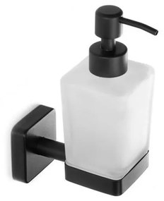 Δοχείο Κρεμοσάπουνου Quattro 4801 55 7x11x16cm Black Karag Glass