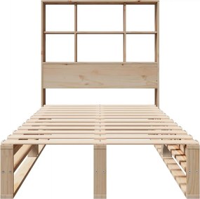 vidaXL Κρεβάτι Βιβλιοθήκη Χωρίς Στρώμα 90x200 εκ Μασίφ Ξύλο