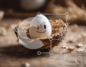 Intra Συλλεκτικό Ξύλινο Παζλ Plywood  4mm - Αυγό Smiley Face in Bird's Nest Σε Ξύλινο Κουτί - Διαστάσεις: 10x10 cm – 25 κομμάτια