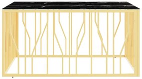Τραπέζι Σαλονιού Χρυσό 100x100x50 εκ. Ανοξείδωτο Ατσάλι &amp; Γυαλί - Χρυσό